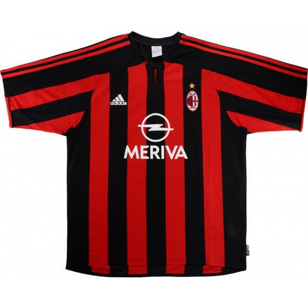 Tailandia Camiseta AC Milan Primera Equipación Retro 2003 2004 Rojo